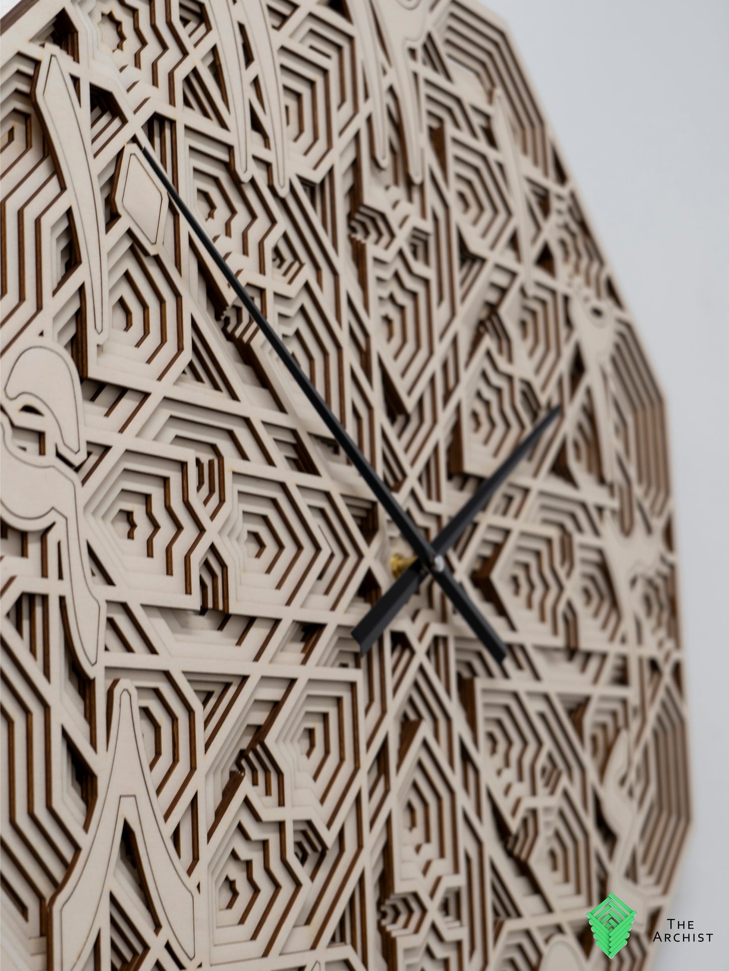 Octagon shaped Islamic geometric Pattered Clock