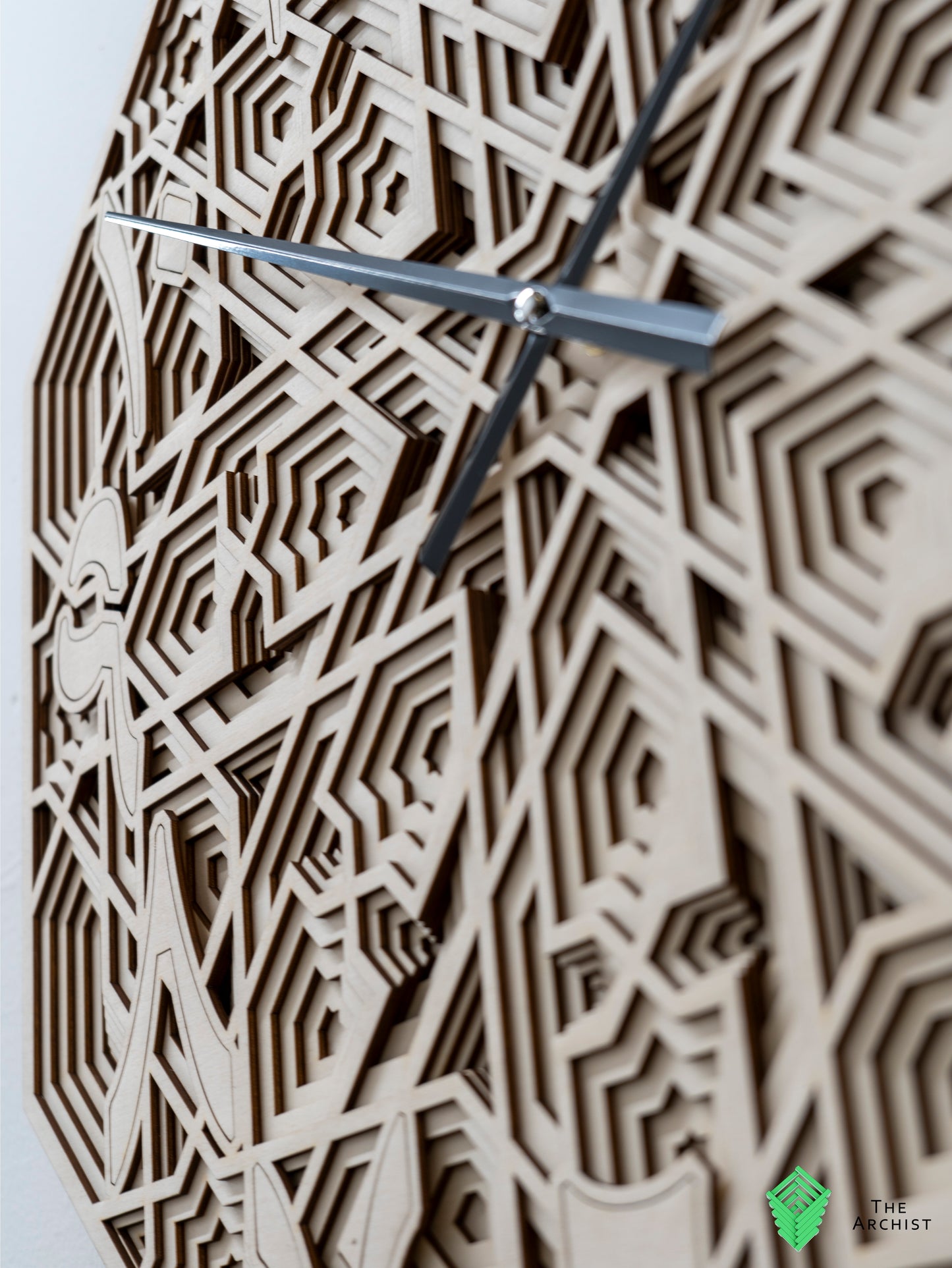 Octagon shaped Islamic geometric Pattered Clock
