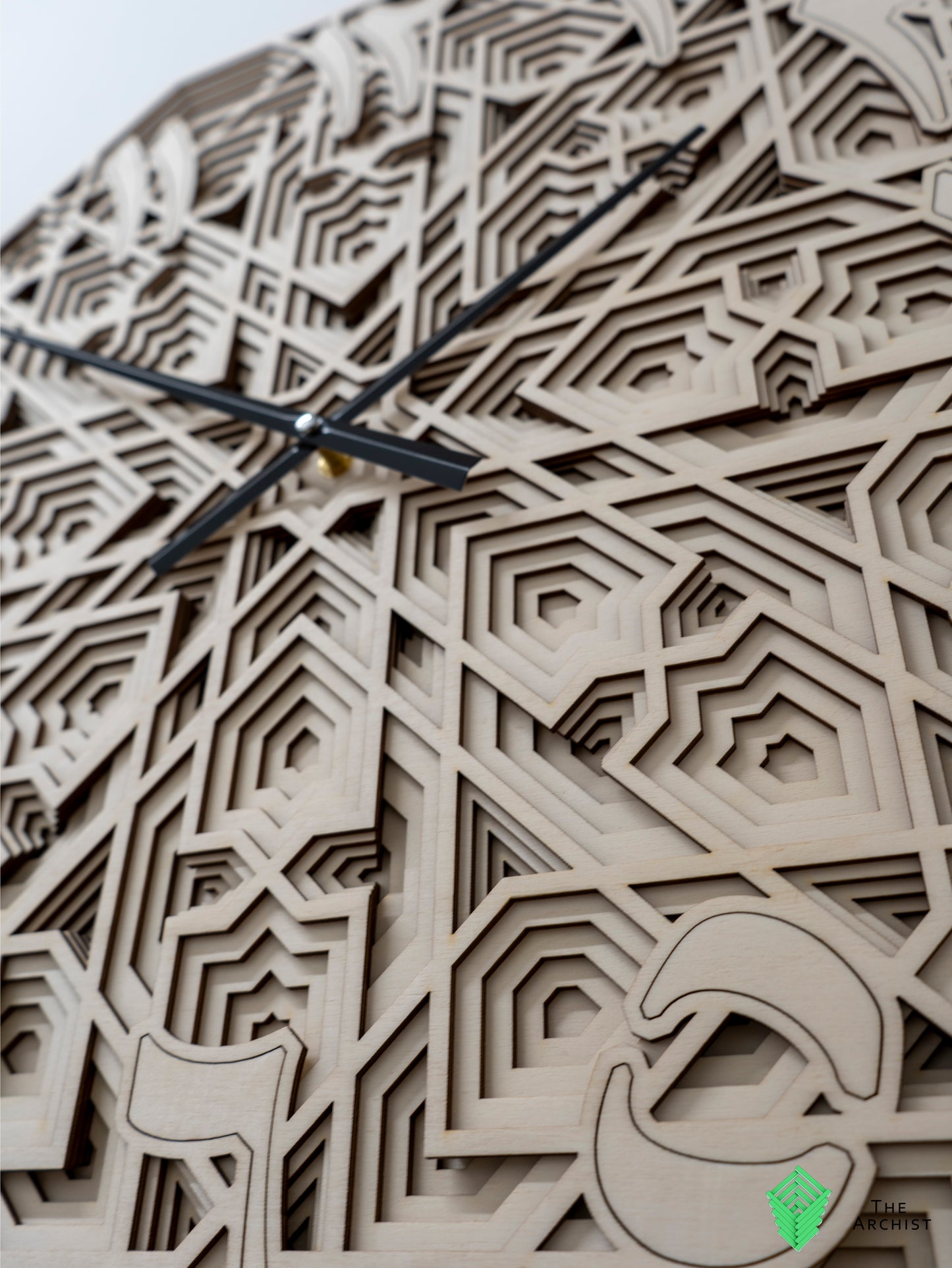 Octagon shaped Islamic geometric Pattered Clock