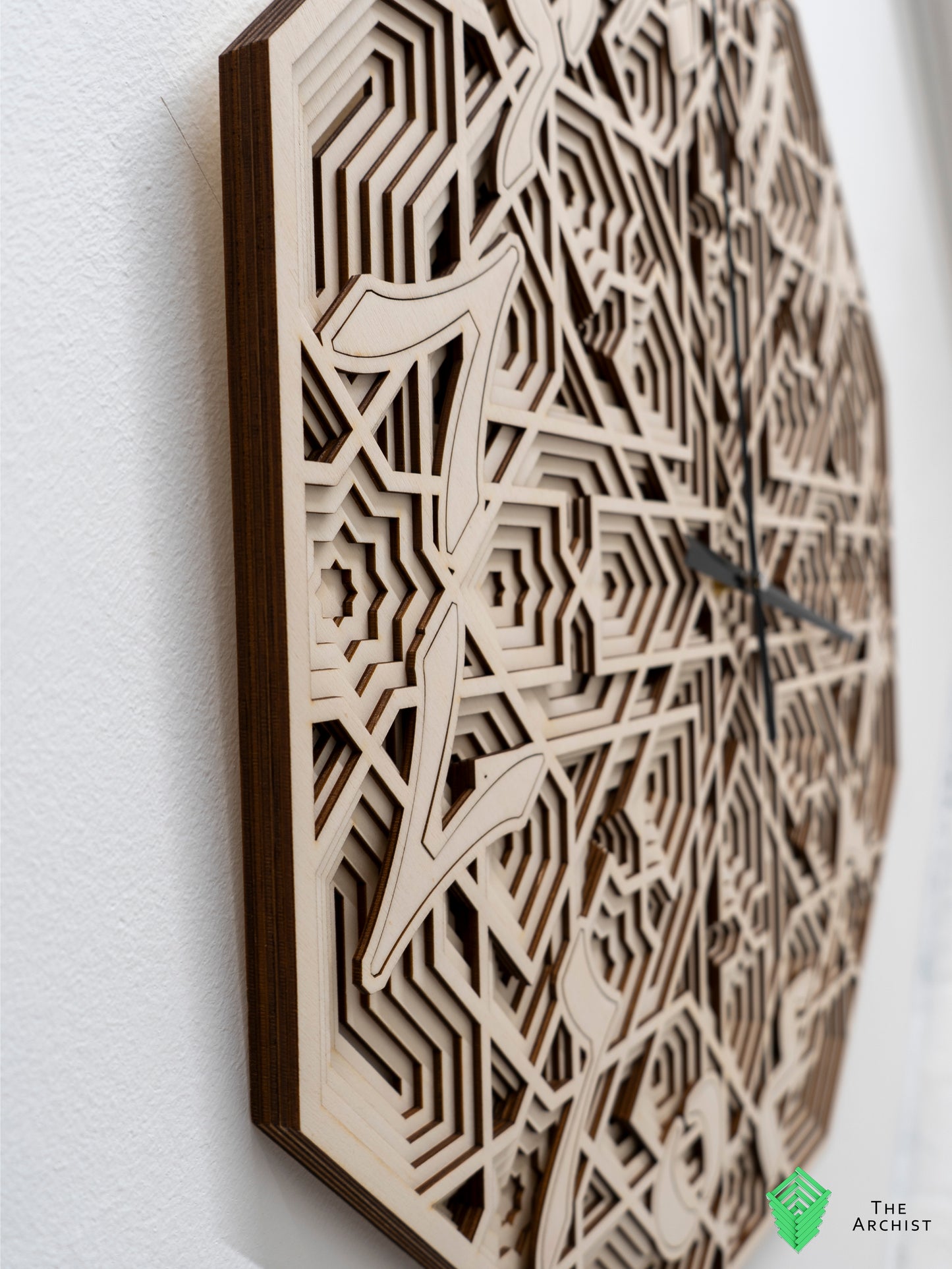 Octagon shaped Islamic geometric Pattered Clock