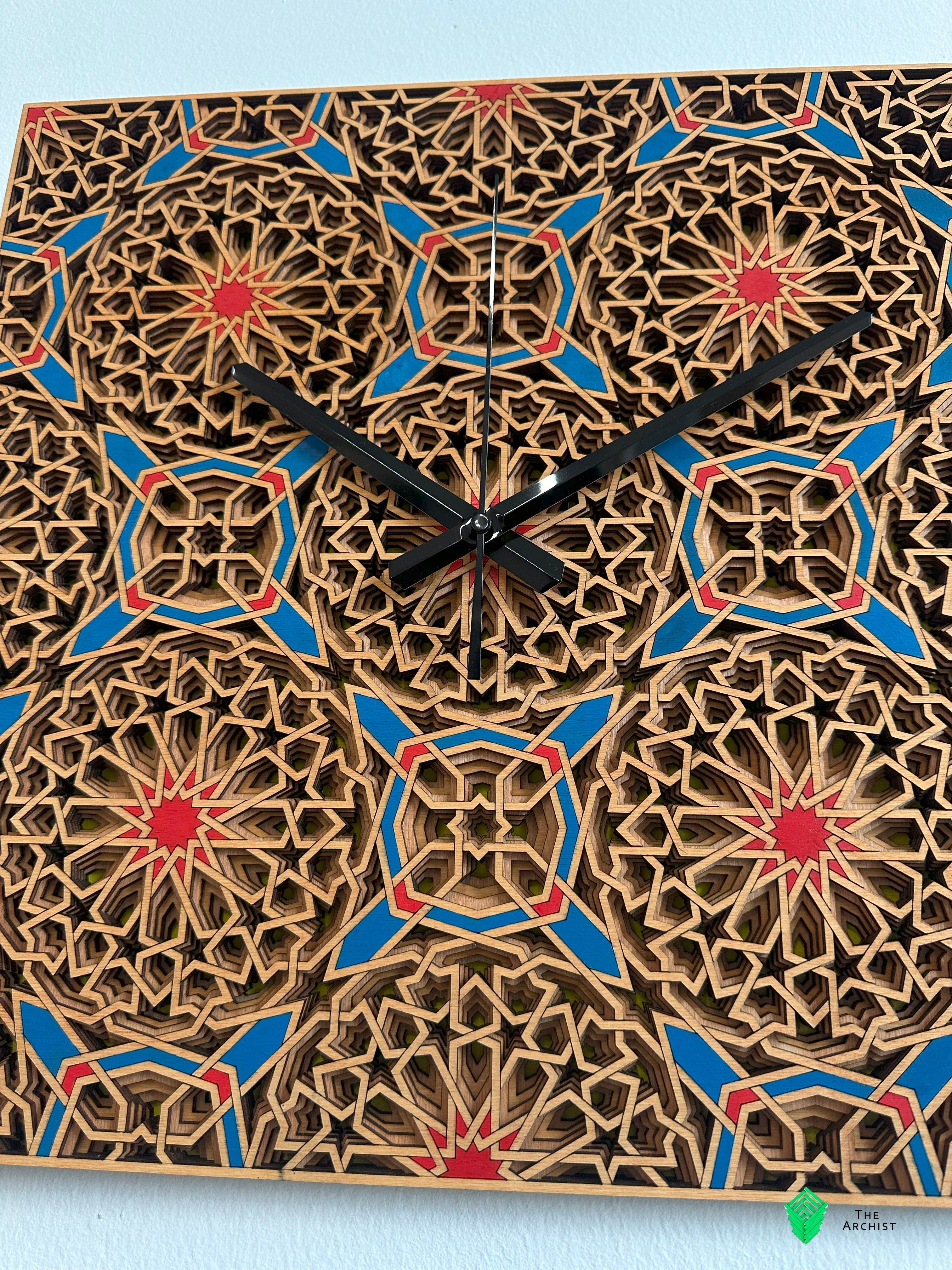 Islamic Geometric Clock: Pattern 43