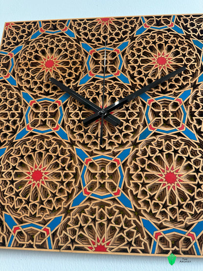 Islamic Geometric Clock: Pattern 43