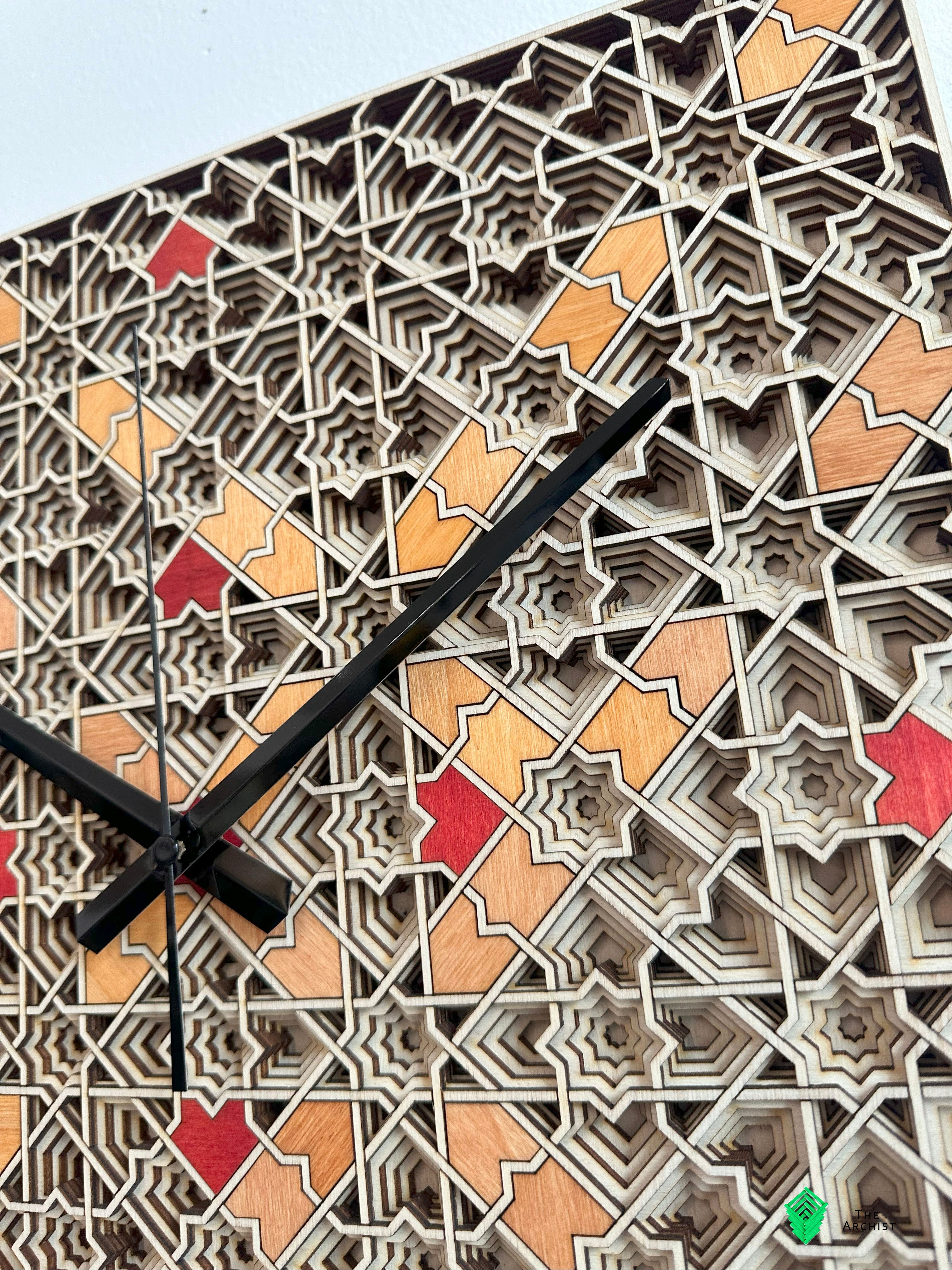 Islamic Geometric Clock: Pattern 33