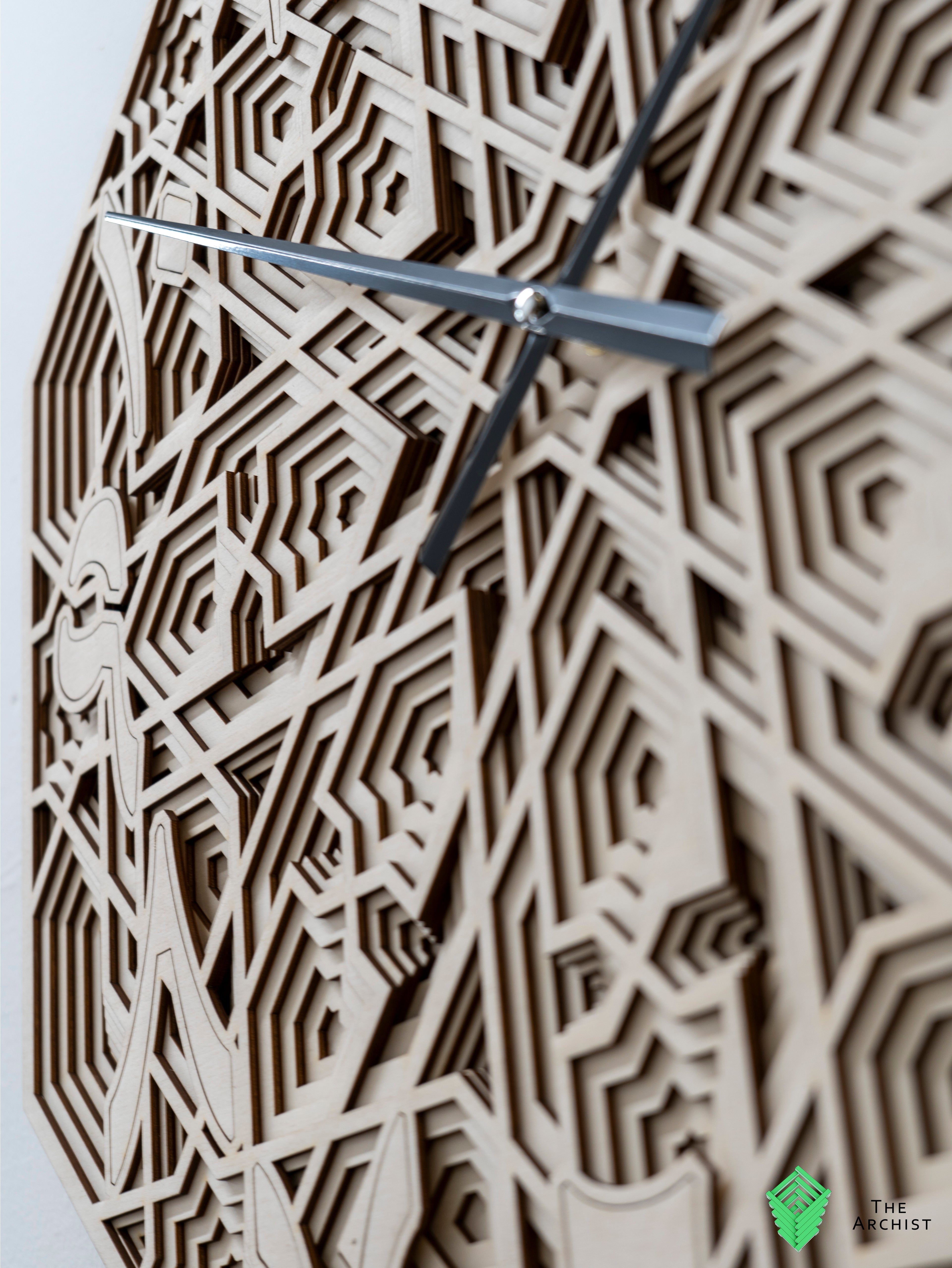 Octagon shaped Islamic geometric Pattered Clock