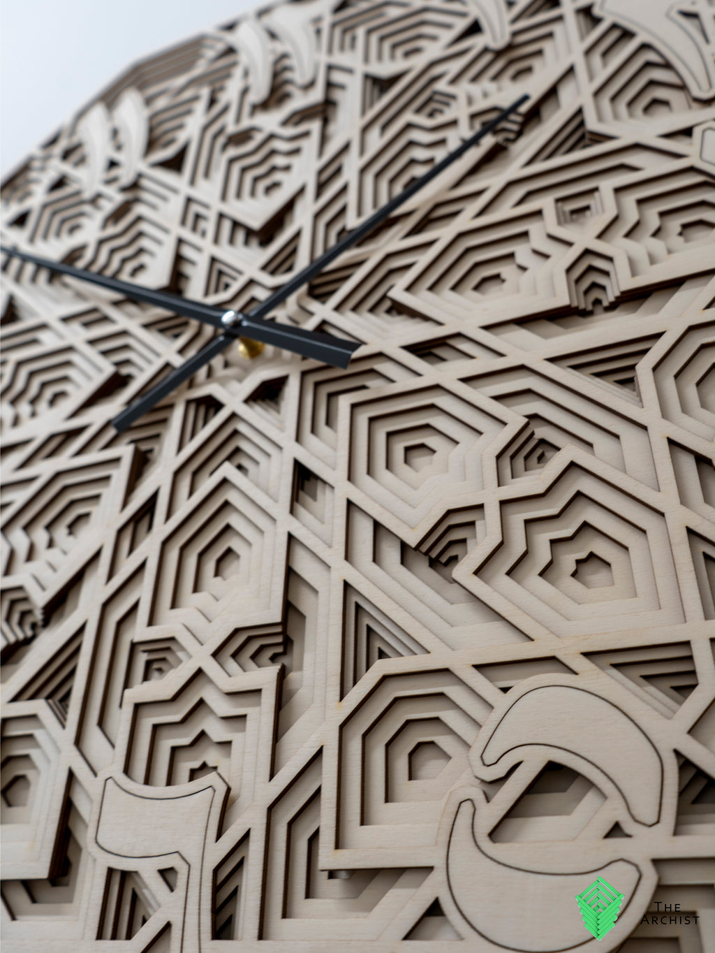 Octagon shaped Islamic geometric Pattered Clock