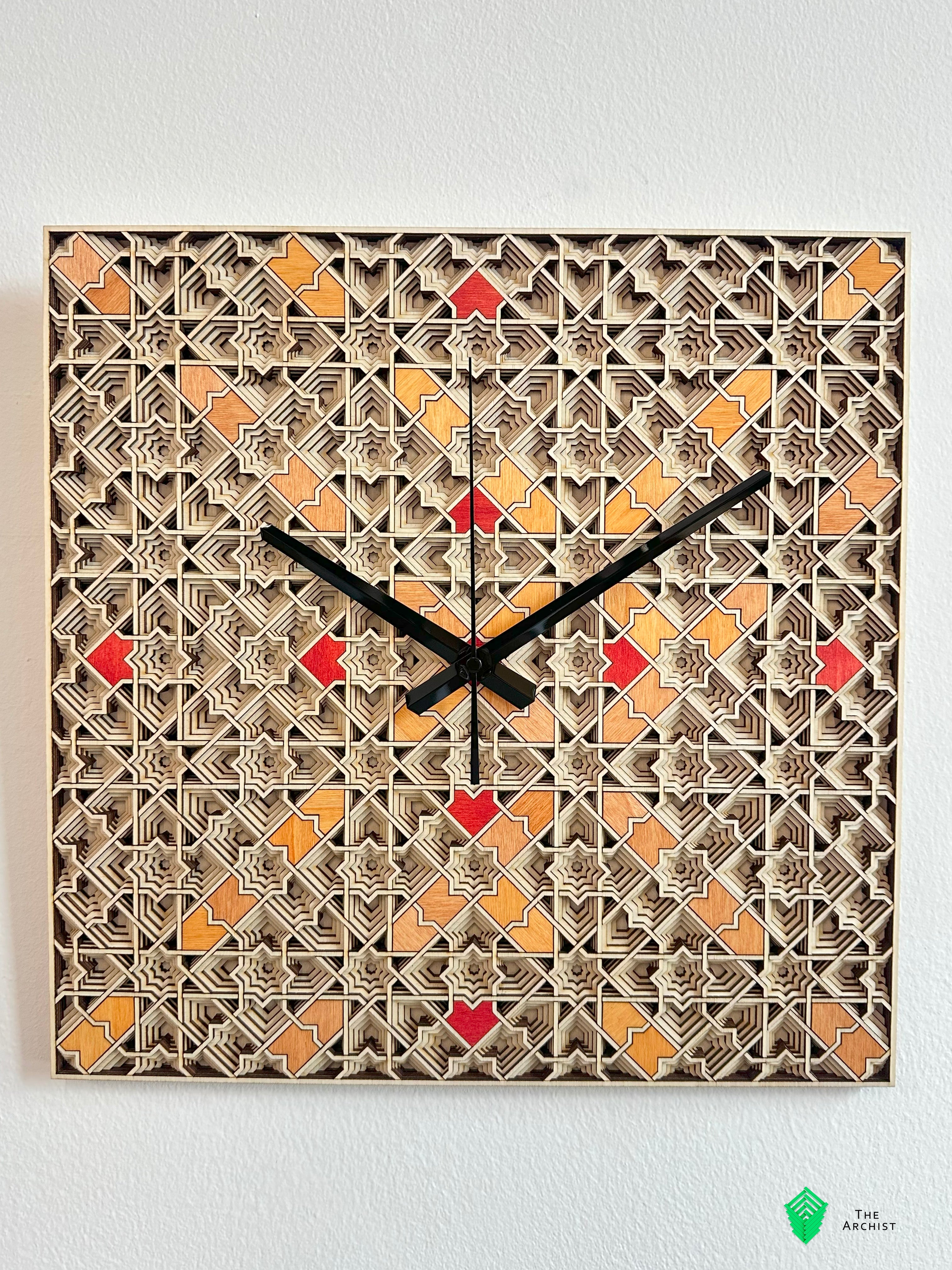 Islamic Geometric Clock: Pattern 33