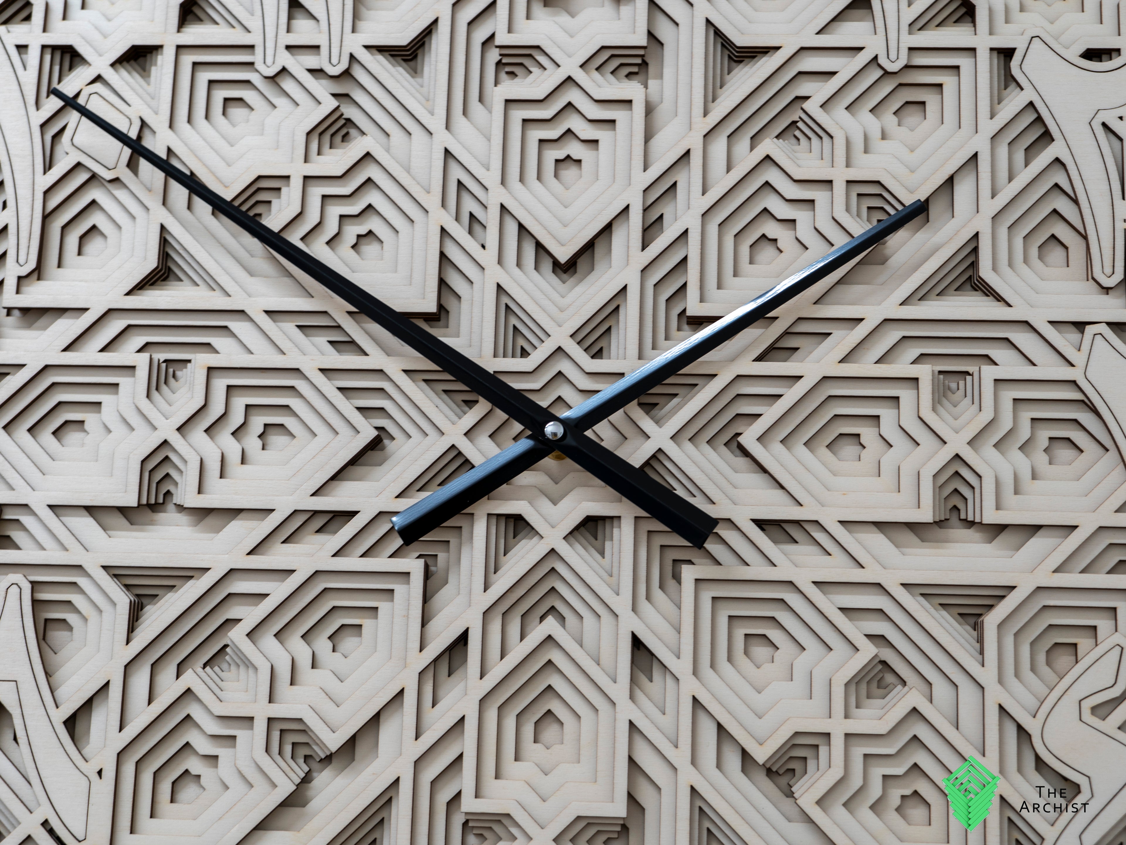 Octagon shaped Islamic geometric Pattered Clock