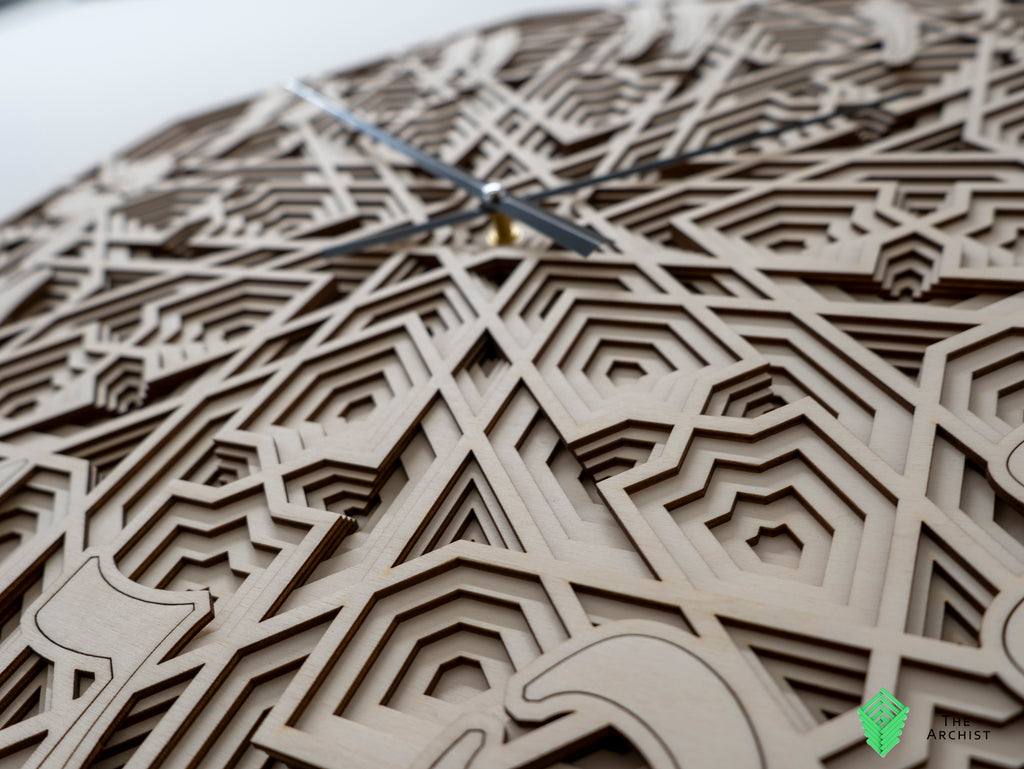 Octagon shaped Islamic geometric Pattered Clock